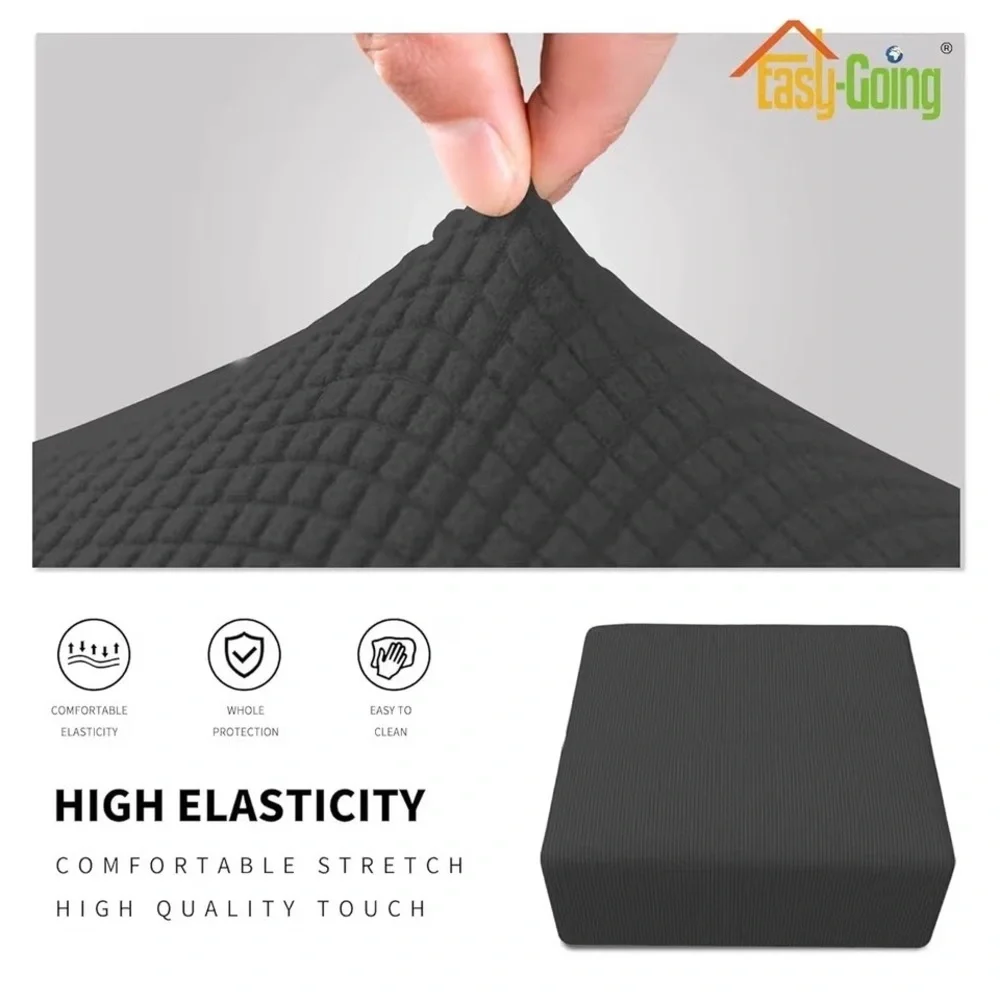 Elegant Gray Ottoman Cover ** Covers only - Ottoman NOT included **
